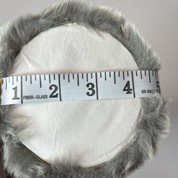 Glitzhome 17” Large Gray Soft Faux Fur Holiday Christmas Table Tree Decor New! - Picture 5 of 7